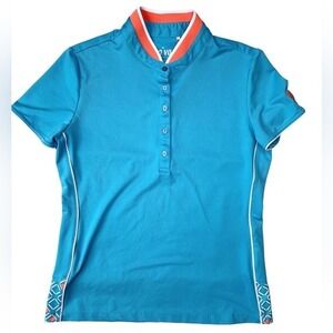 Nivo Short‎ Sleeve Golf Polo Teal Blue Sz L